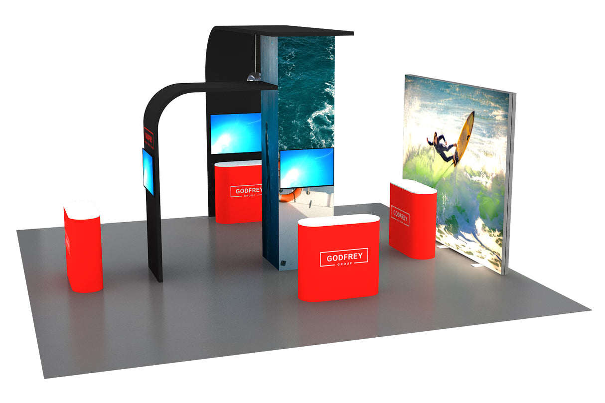 20 x 20 Backlit Exhibit Trade Show Package