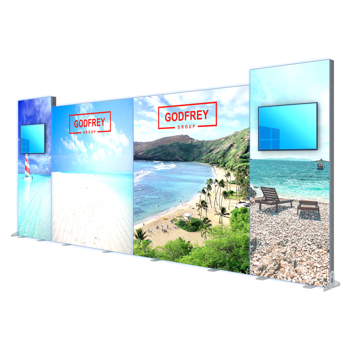 Four Piece Modular Backlit 10x20 Kit - Optional Monitor Mount(s)