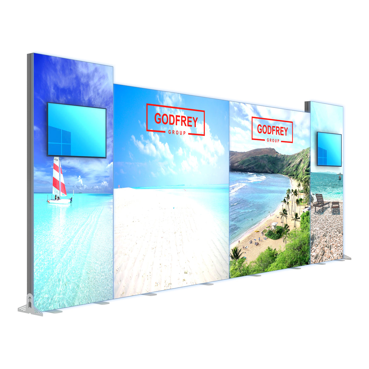 Four Piece Modular Backlit 10x20 Kit - Optional Monitor Mount(s)