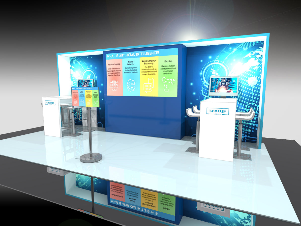 Custom 10x20 Exhibit With Inset 86" TV