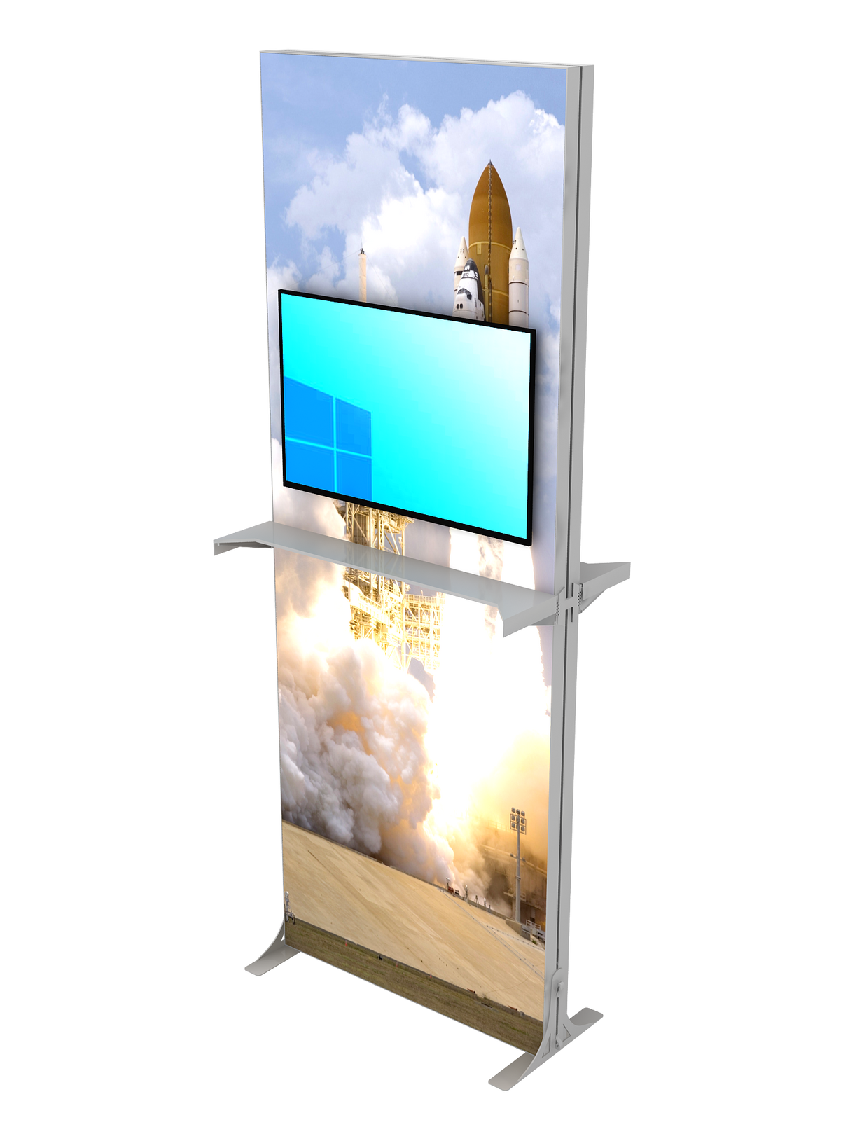 Light Box Module - 3' x 8' with Monitor Mount and Shelf - Godfrey Group