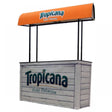 6' Wide Vendor Stand, Orange