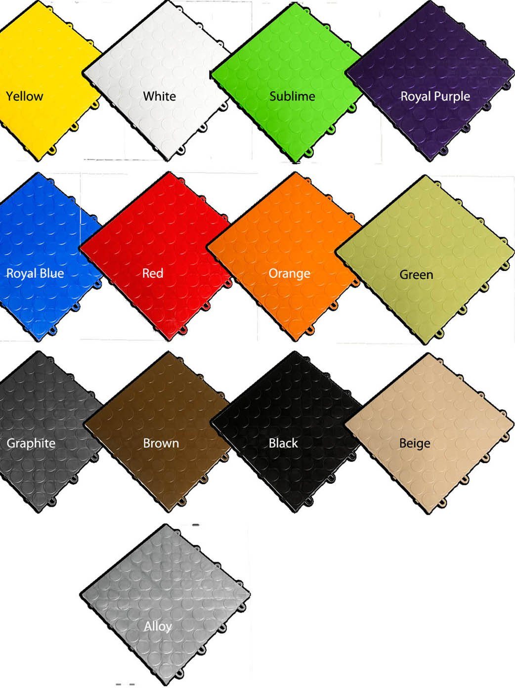 Interlocking Plastic Floor Tiles (Diamond and Coin Patterns) - Godfrey Group