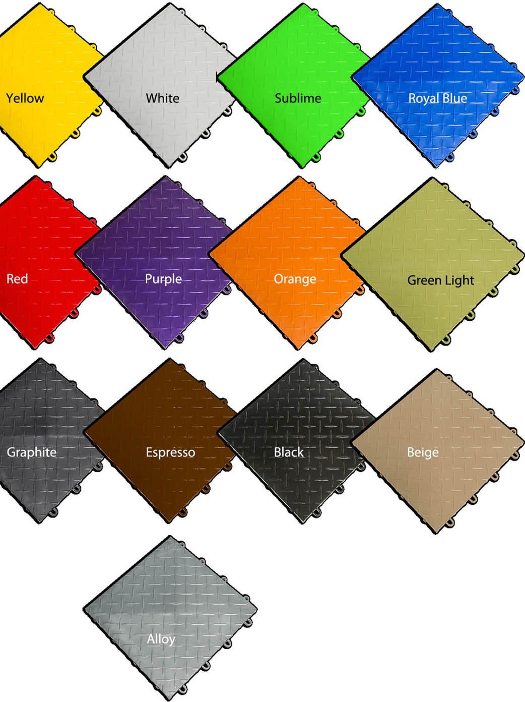 Interlocking Plastic Floor Tiles (Diamond and Coin Patterns) - Godfrey Group