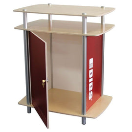 35" Rectangular Pedestal with Two Tier Counter, Open Door